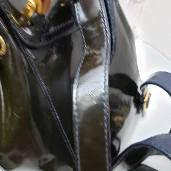 Authentic GUCCI Bamboo Backpack Enamel Black - Picture 11 of 14